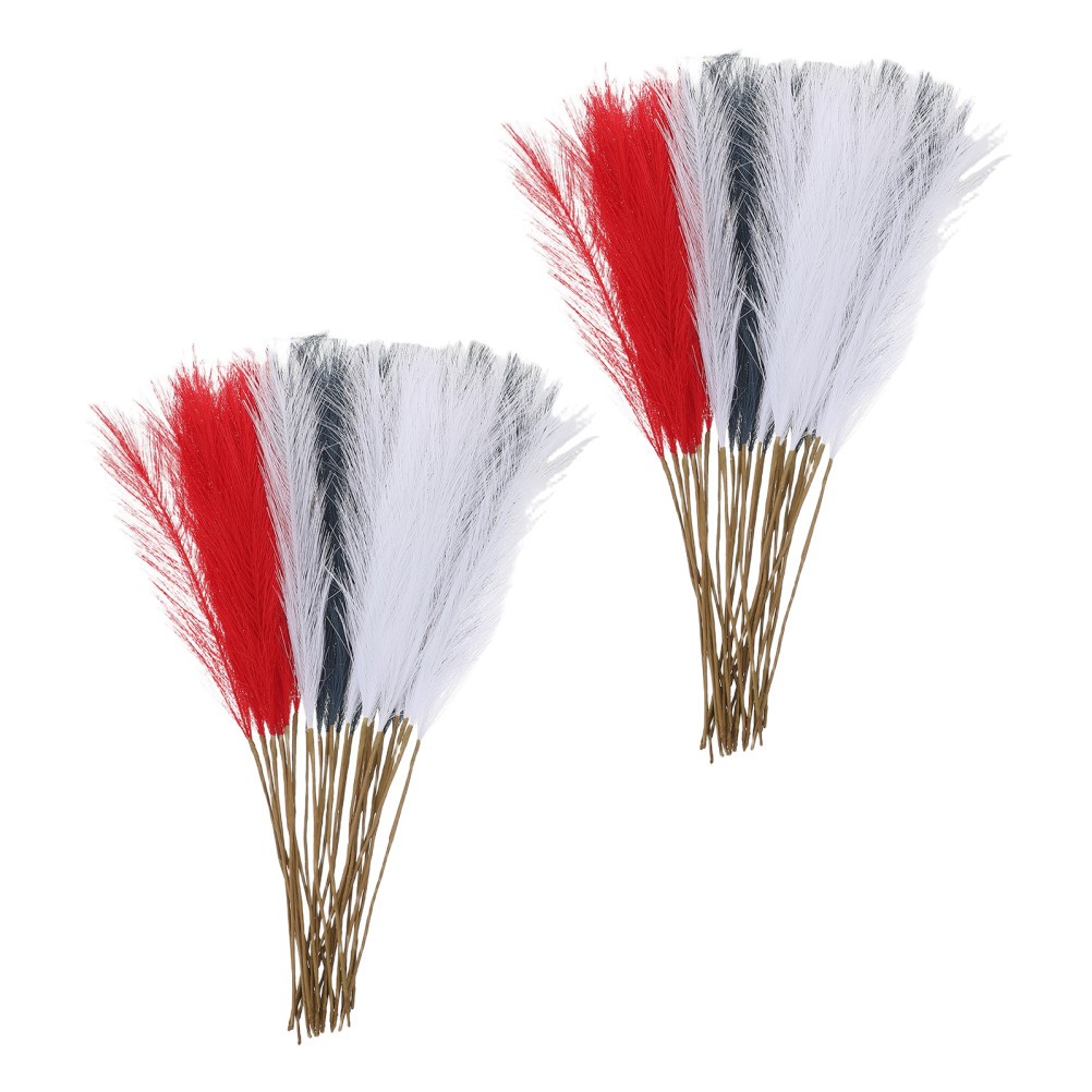 30pcs Patriotic Artificial Stems, Faux Reed Grass