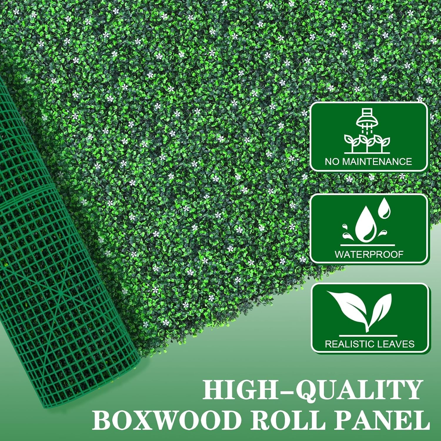 Versatile 40″x120″ Artificial Boxwood Panels for Indoor & Outdoor Privacy