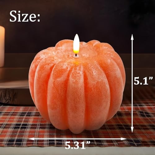 Fall Decor, Fall Decorations for Home – Flameless Pumpkin Candle with Orange