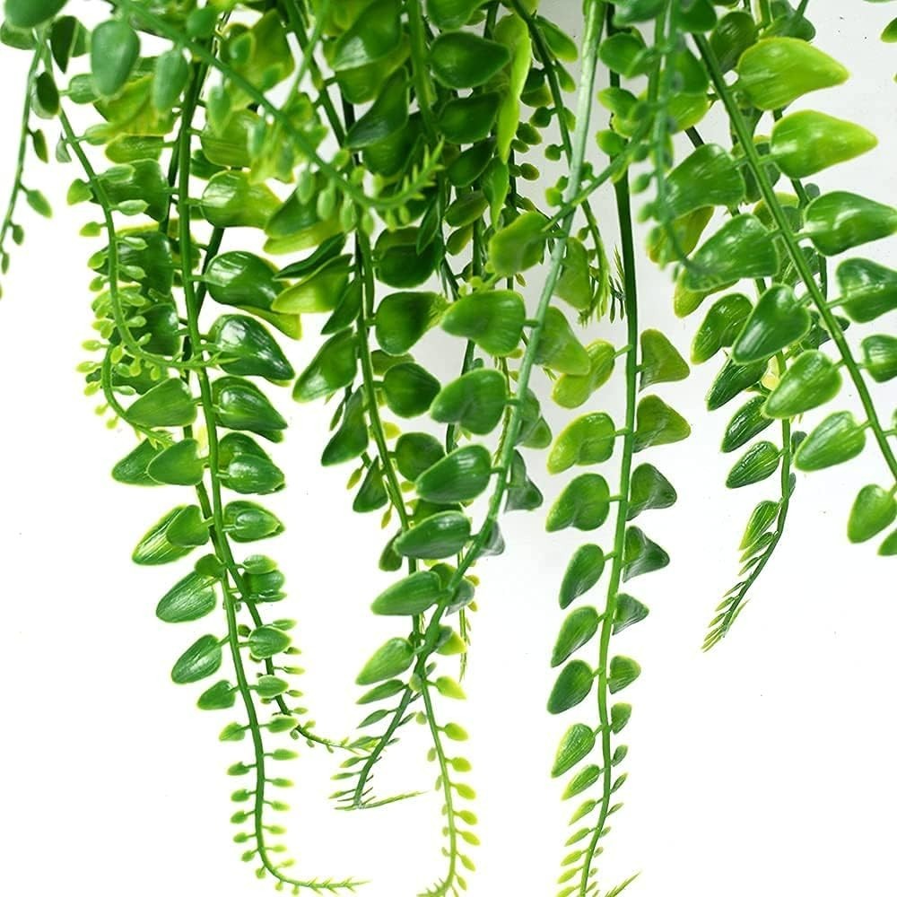 Faux Boston Ferns Indoor/Outdoor – 2 Pack of UV Resistant Hanging Plants