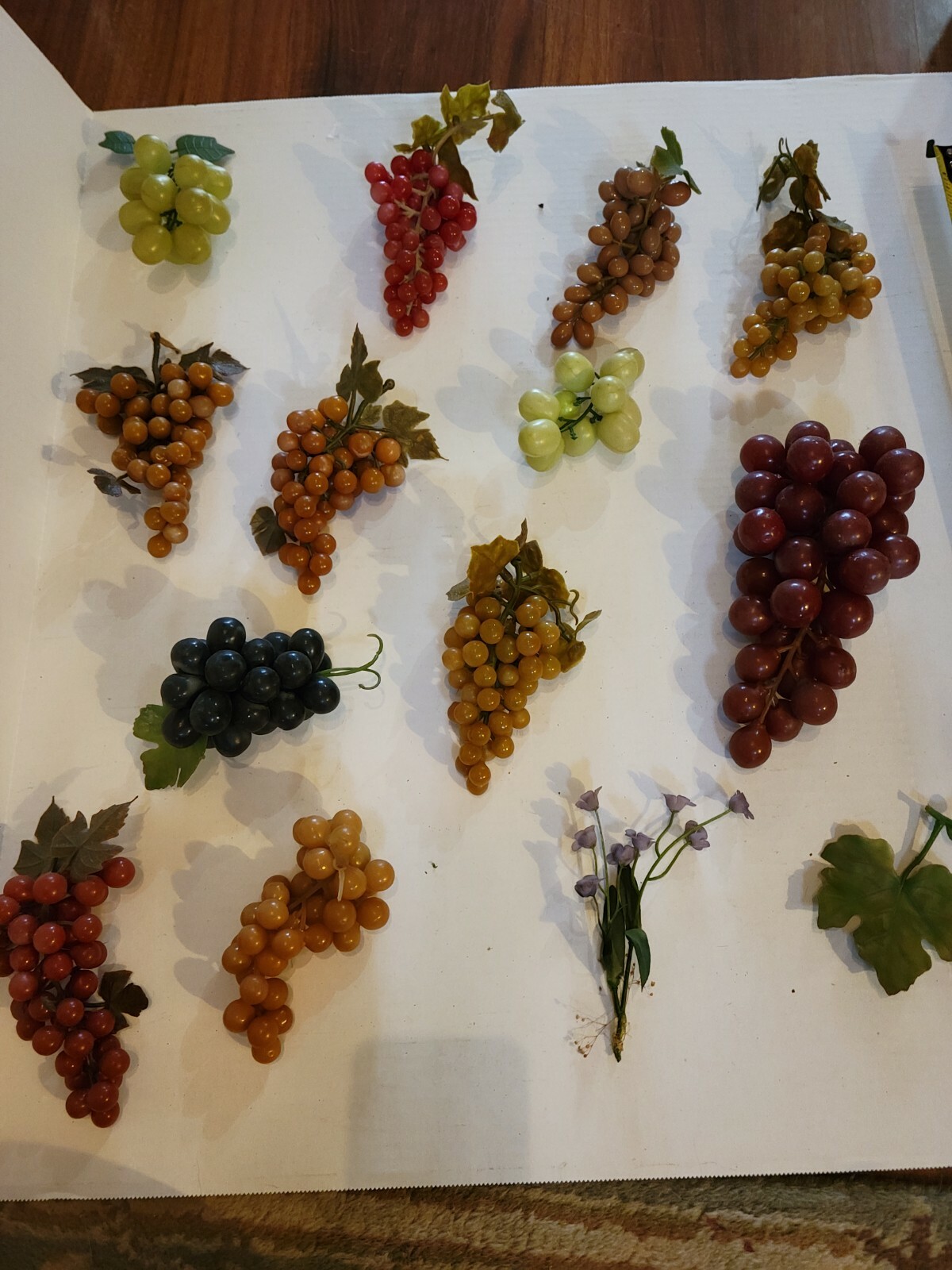 Large Selection Of Vintage Floral Stems And Leaves And Grapes