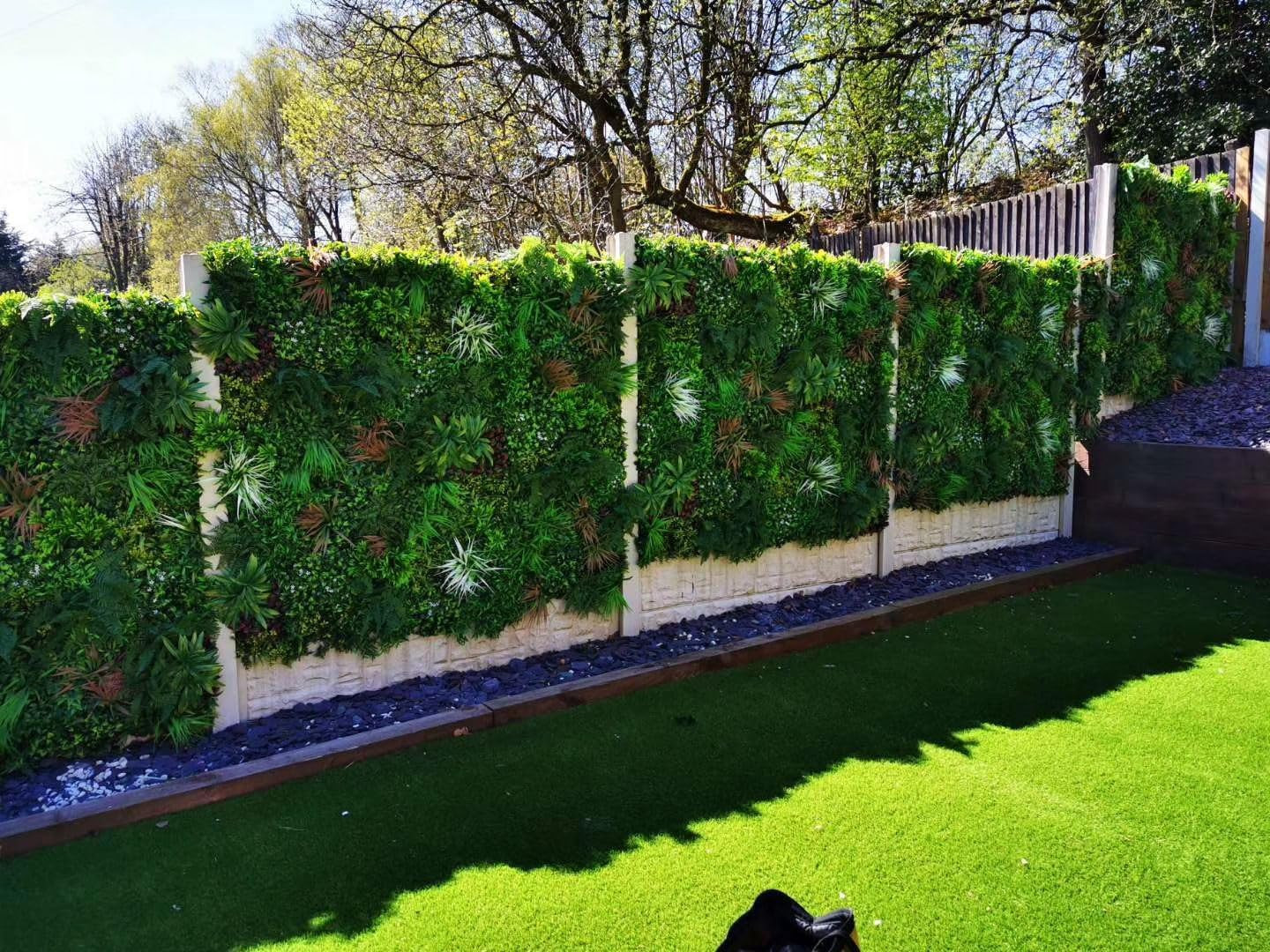 40″x40″ Artificial Greenery Wall Panel – Faux Ivy Privacy Fence Decor