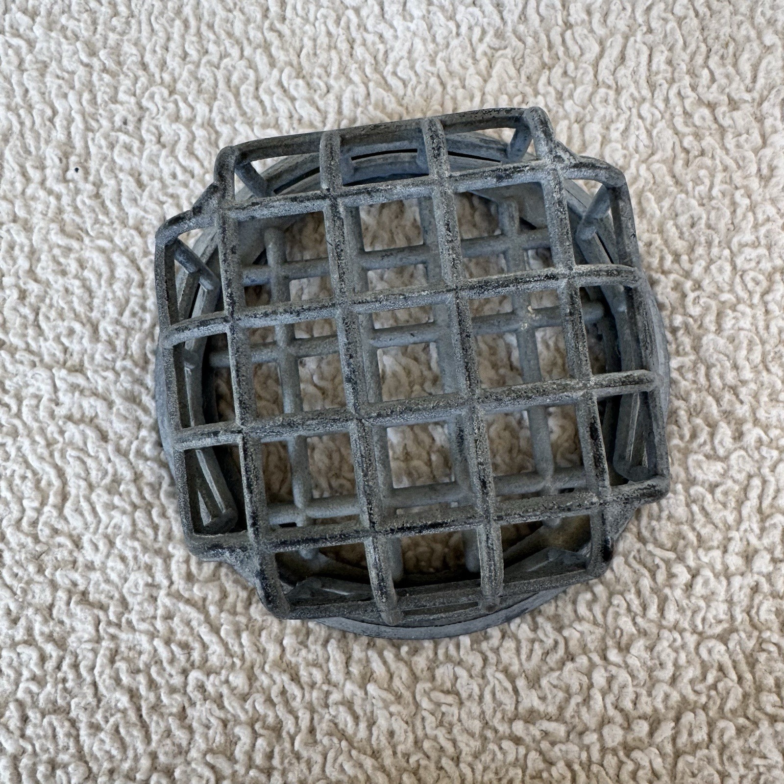 Vintage Metal Flower ‘Frog’ Stem Holder Vase Insert, Cast Zinc Open Grid