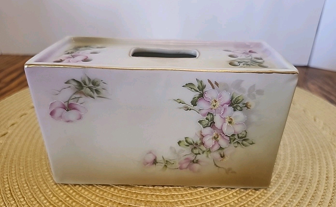 Vtg Frog Vase Ceramic Pink Floral Andrea By Sadek Gold Edge Accents 3 5/8″T