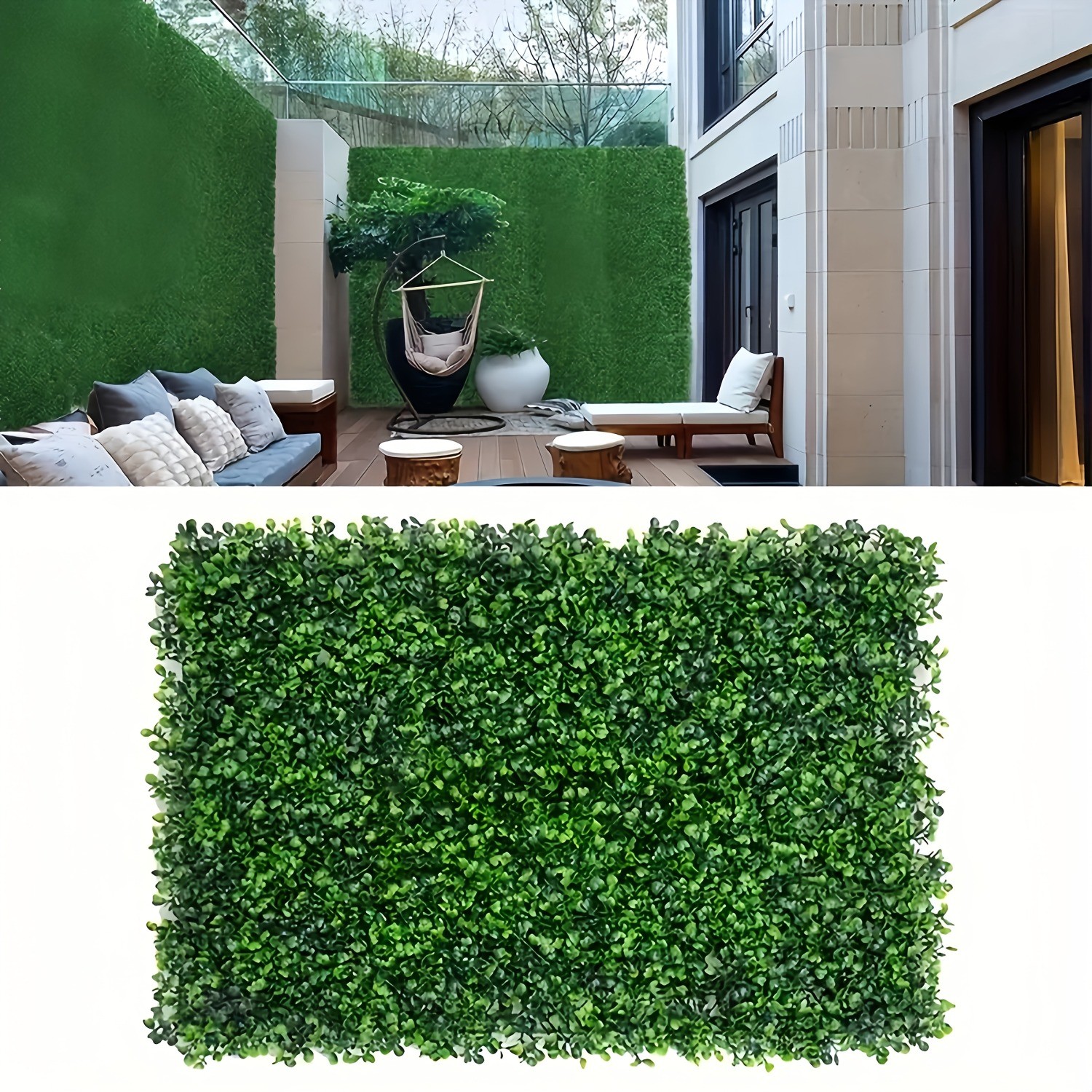 47.24″x23.62″ Faux Boxwood Panels 3Pcs Outdoor Garden Wall Decoration