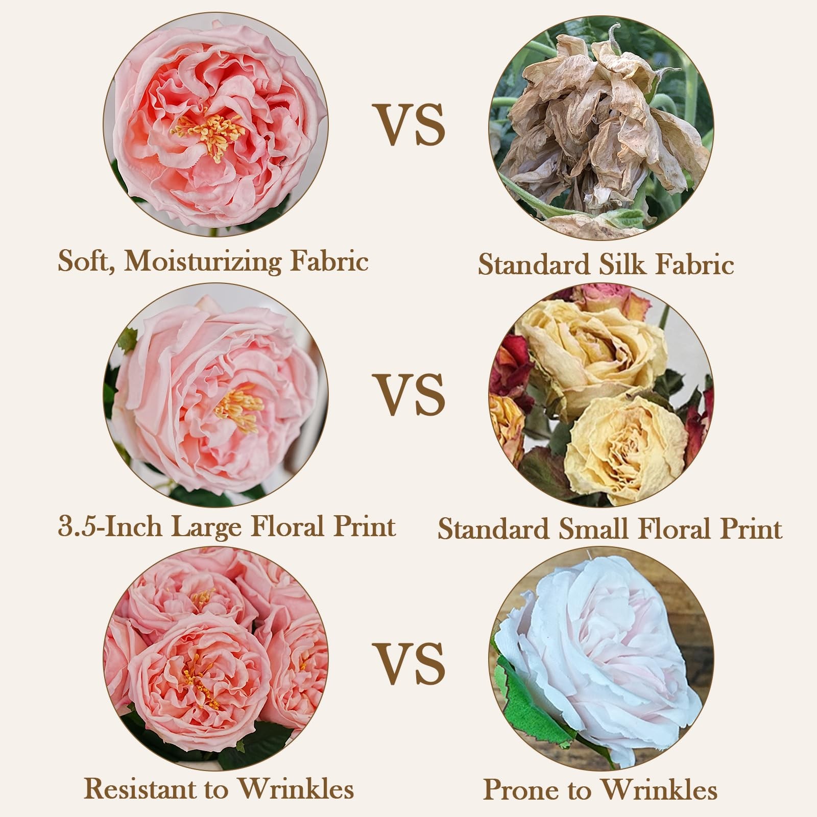 6Pcs Peonies Artificial Flowers, 17” Real Touch Peonies Fake Flower, David A…