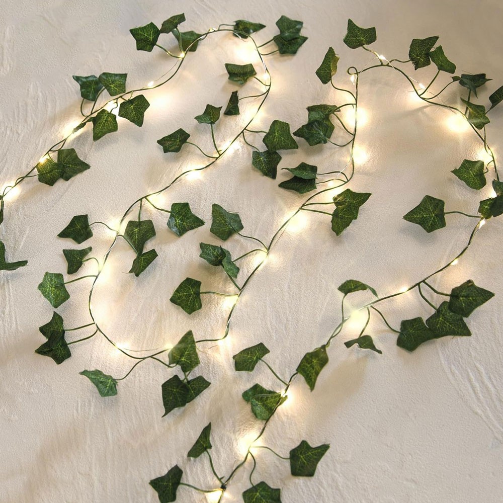 2M 20 LED Ivy Leaf String Lights Vine Garland Wreath Hanging Fairy Night Lamp