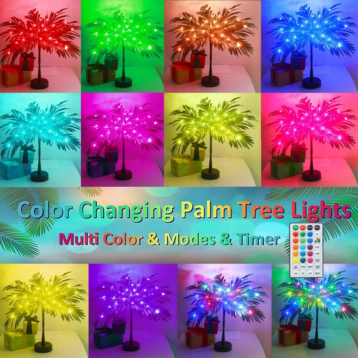 Vibrant 23-Inch Color Changing Palm Tree – Perfect Gift for All Occasions