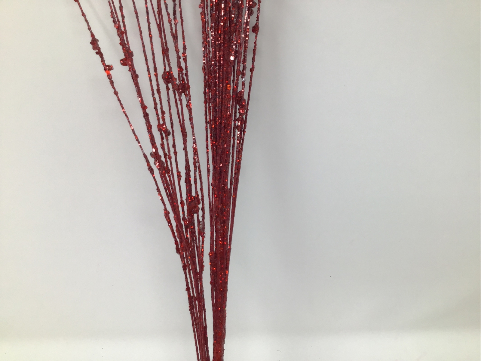 Christmas Pick Red Sparkly Floral Arrangement Basket Filler Stem 33” NOS Vintage