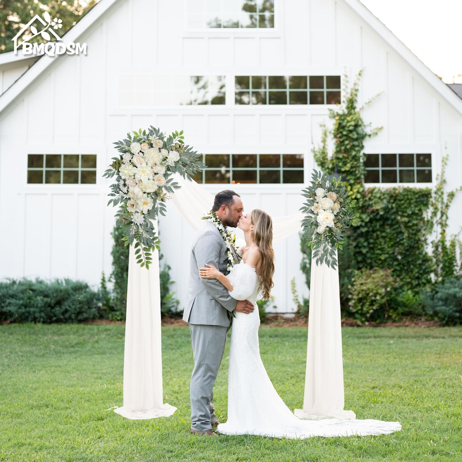 BMQDSM Wedding Arch Flowers with Drapes (Set of 3) Wedding Decor and Wedding …