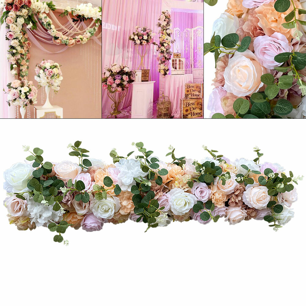 Artificial Silk Rose Flower Wedding Flower Row Arch Background Wall Flower Row