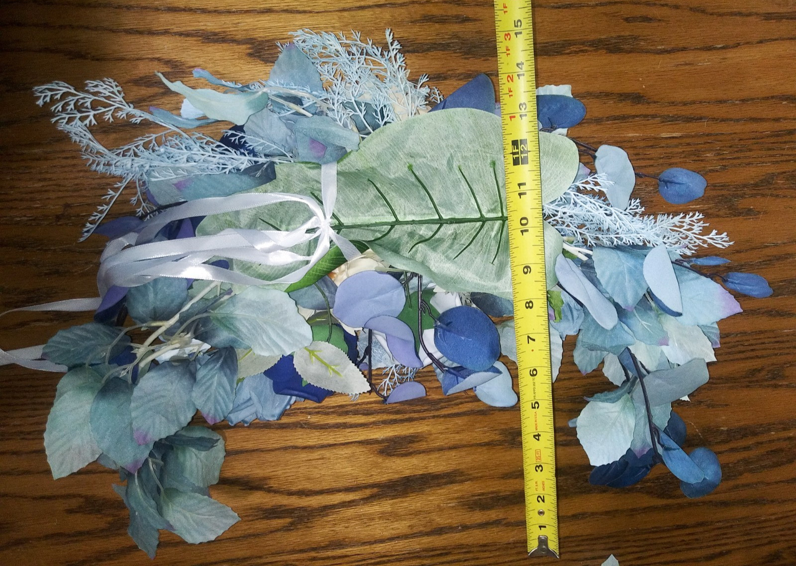 Two Artificial Floral Swags 22″ & 16″ Blue Multi Colors