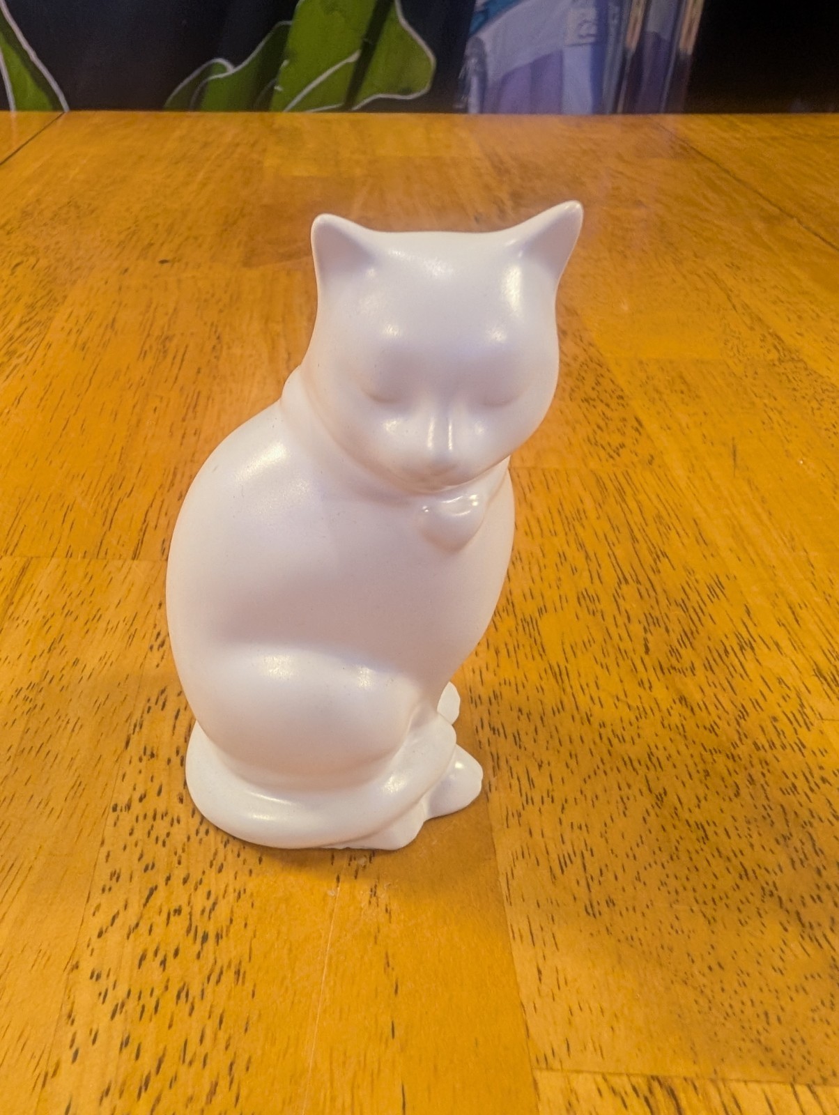Partylite White Cat Vase small kitten figurine planter 4 inch Kitty Kitsch Cute