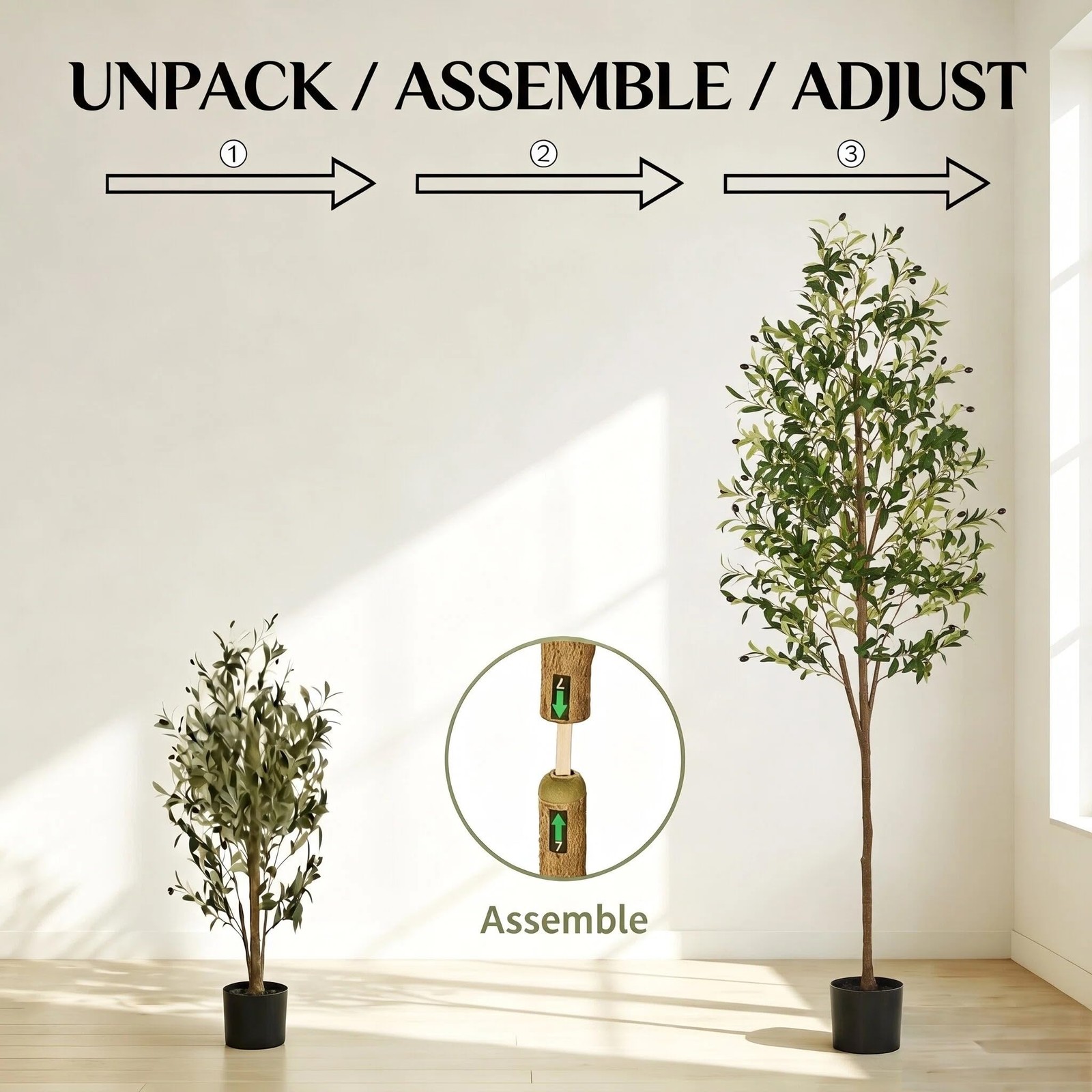 Artificial Olive Tree, 7FT Faux Olive Trees with Lifelike Olive Branches and …