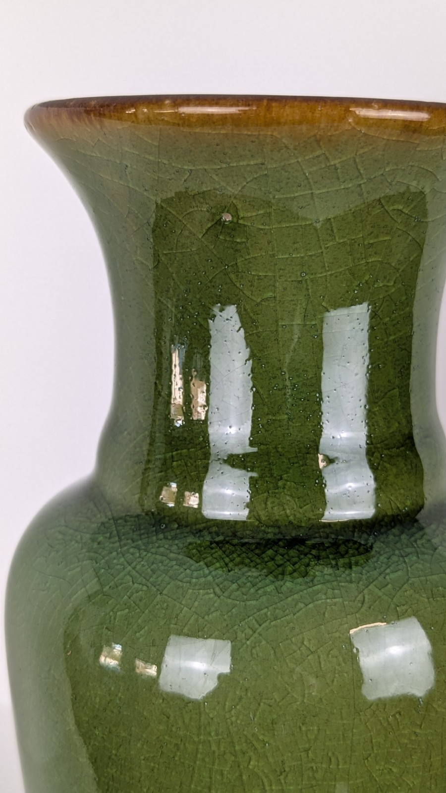 Ceramic Vase Green Glaze Vase Only