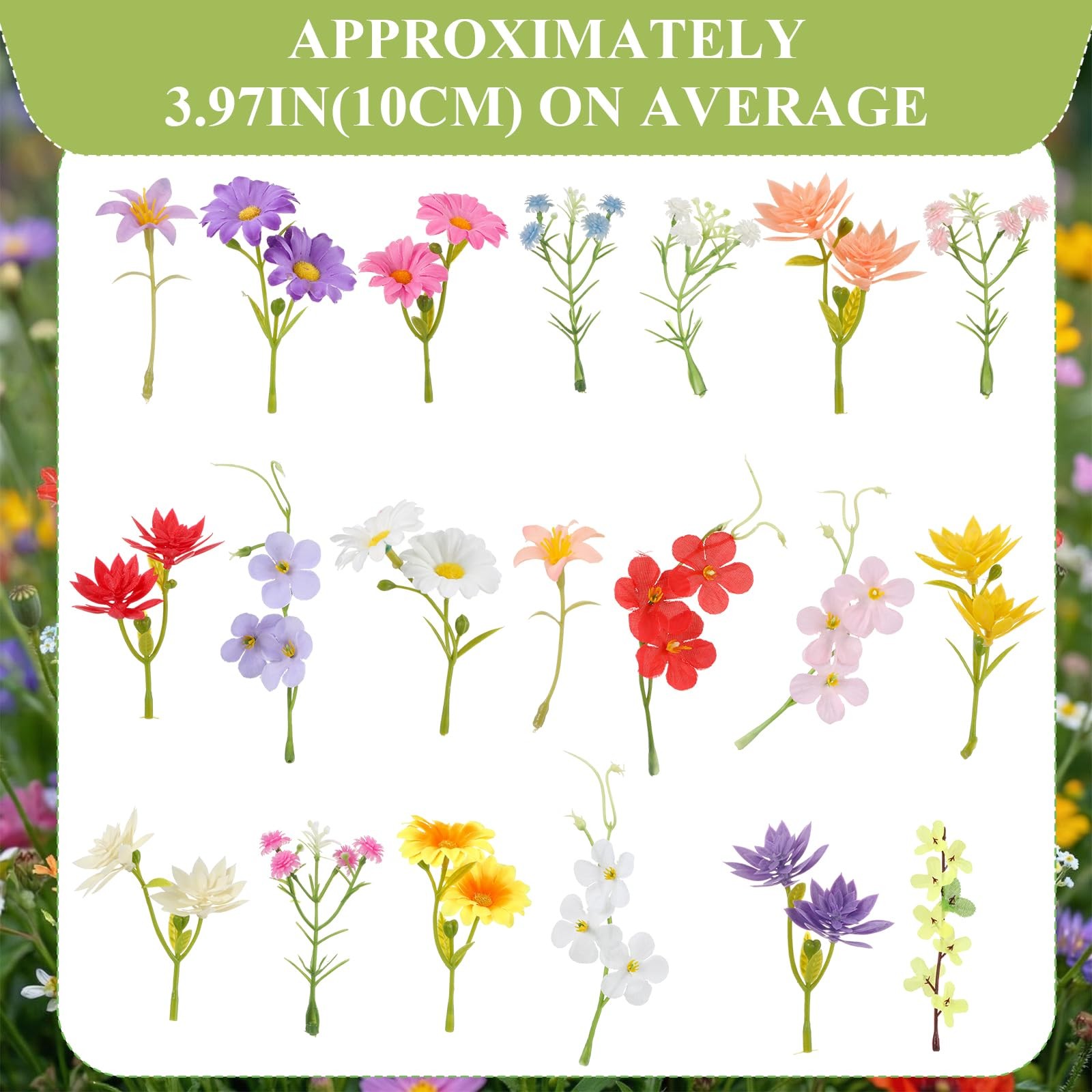60 Pcs 3.9” Artificial Wildflower Silk Floating Flowers Floral Backdrop 3D F…