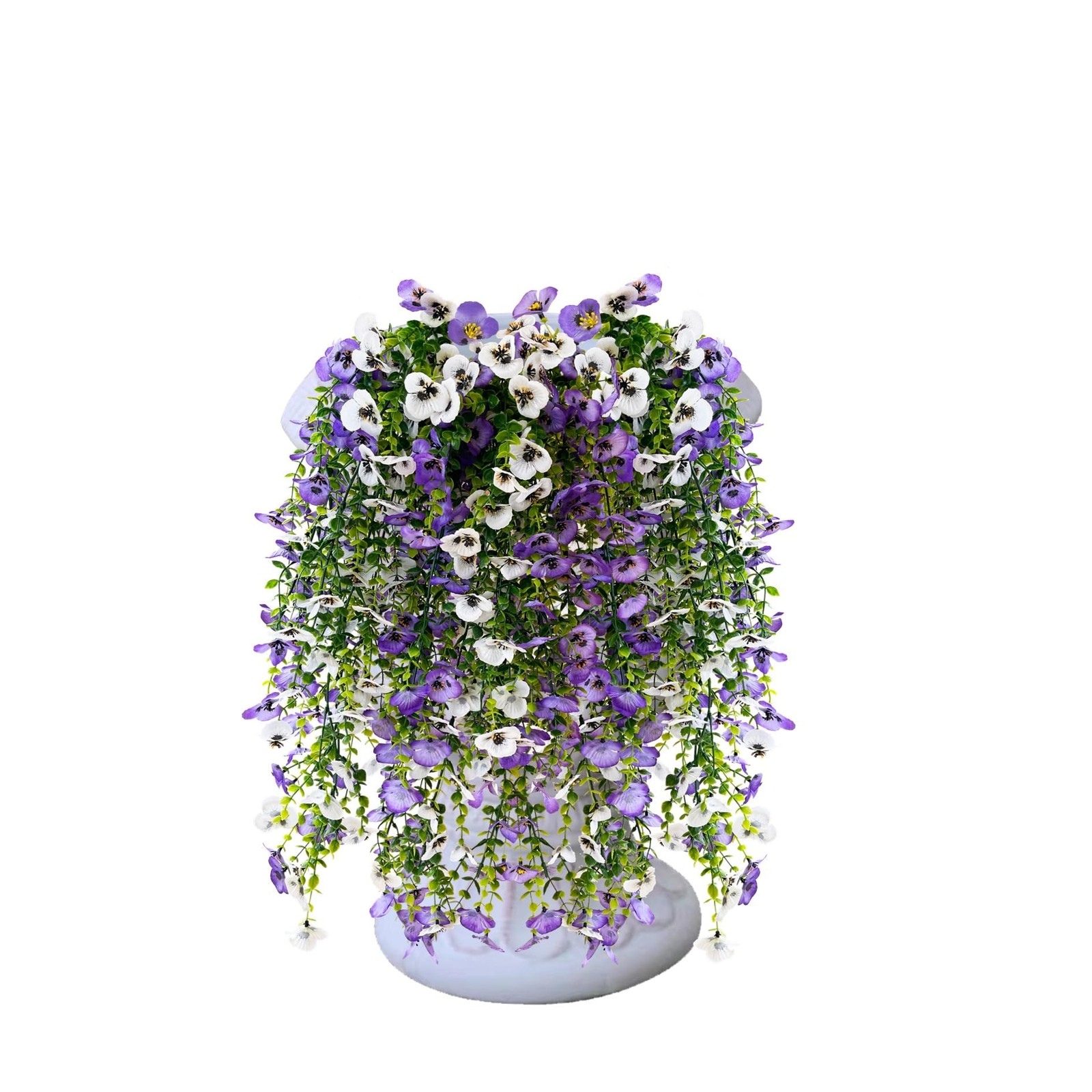 Artificial Fake Pansy Flower Plants with Greenery for Outdoor Outside Decorat…