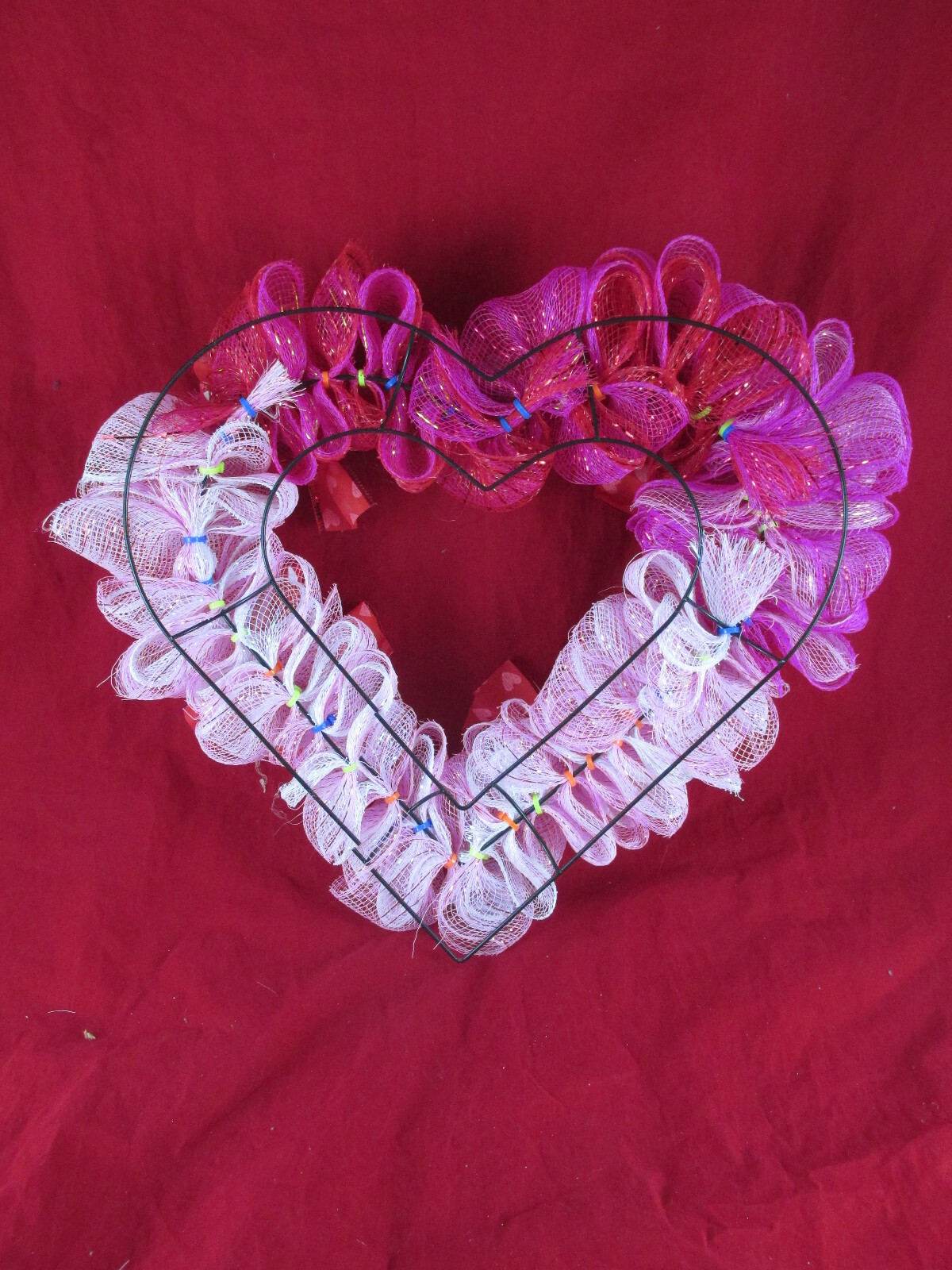 Poof Ruffle Valentine Deco Mesh Wreath
