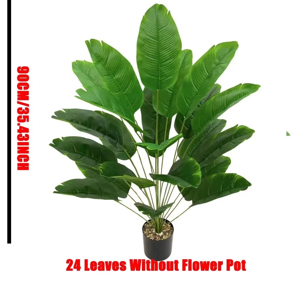 24 Leaf Artificial Banana Plant Large Faux Tropical Green Indoor Outdoor Decor