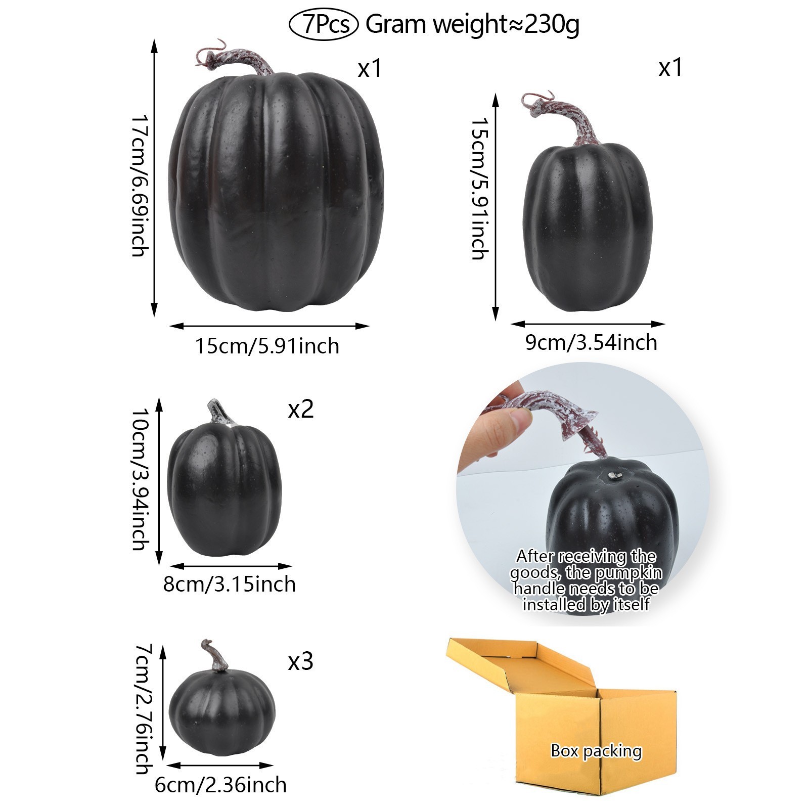 Hand Painted Speckled Foam Pumpkins 7 Pack for Mantel Tiered Tray Table Use