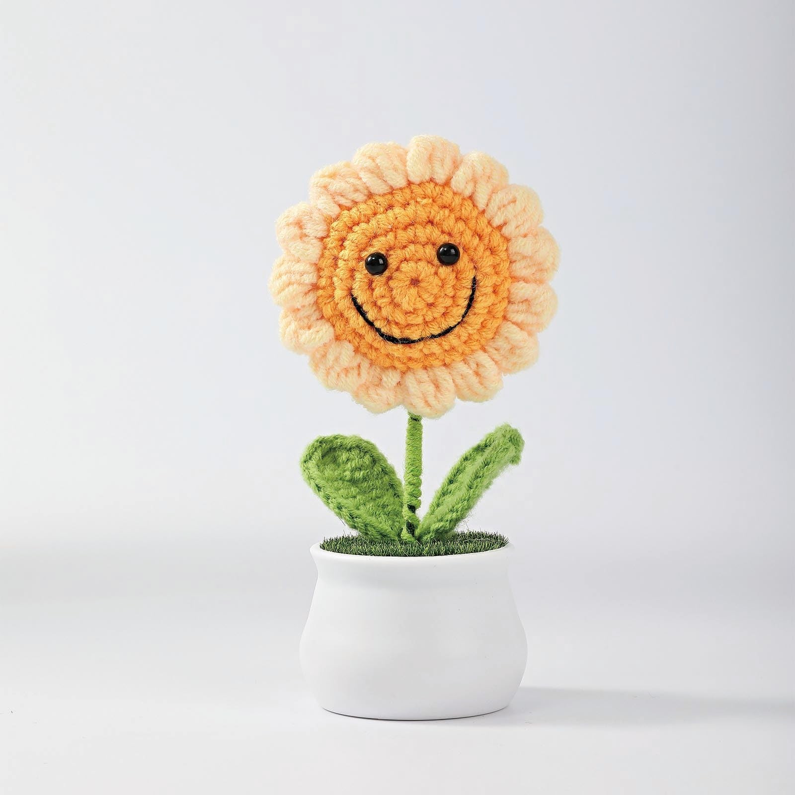 Cute Crochet Artificial Sunflower Figurines, Sunflower Desk ShelfAccessories …