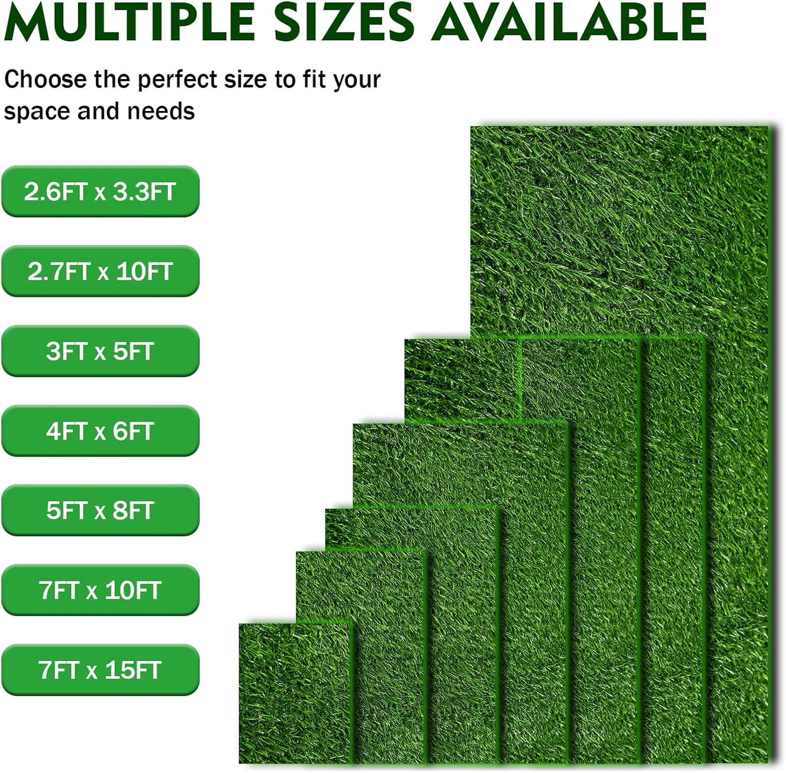 Artificial Grass Turf Rug 4×6 FT Outdoor Indoor Fake Grass Carpet Realistic