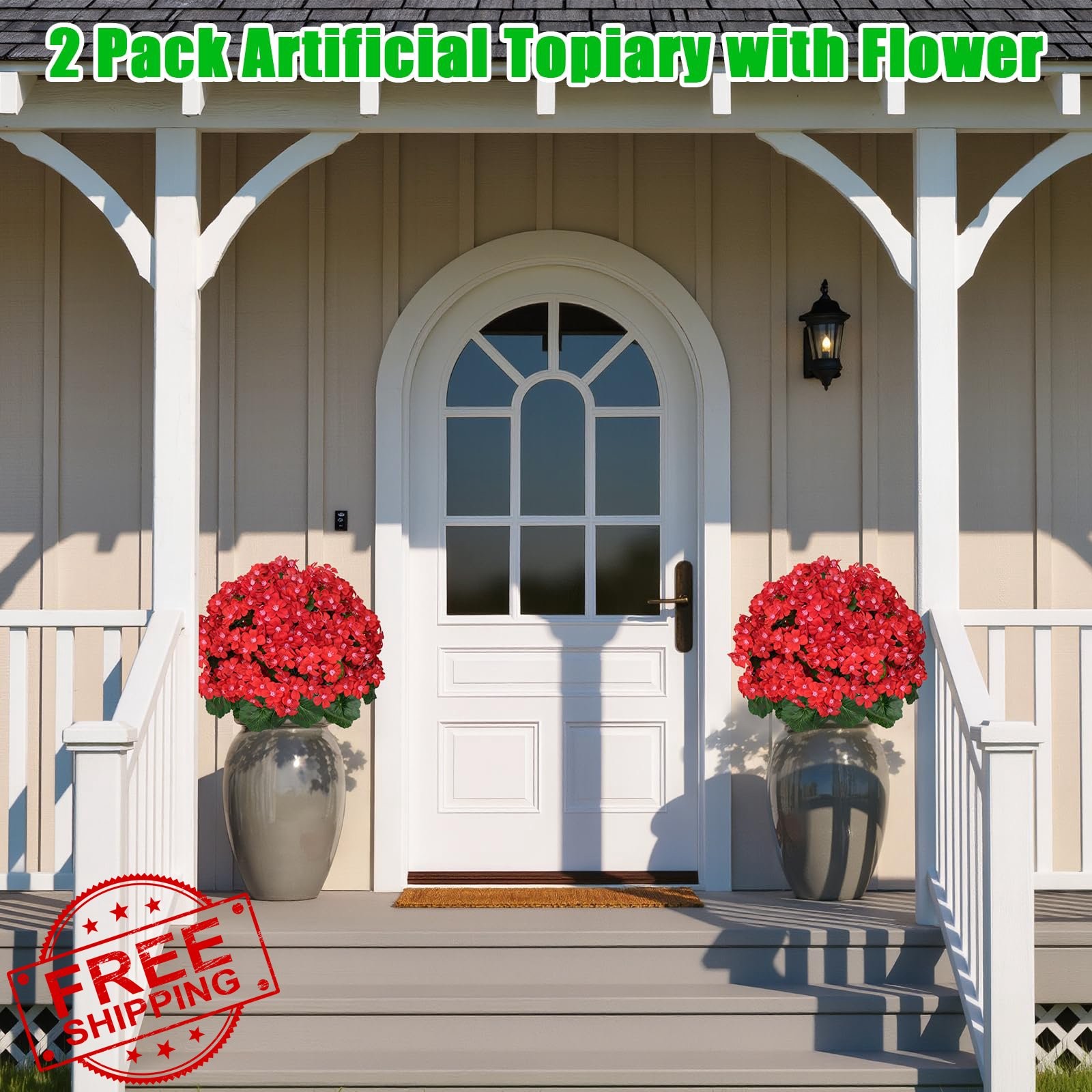 Yangrass 2pc Topiary Trees Red Crabapple