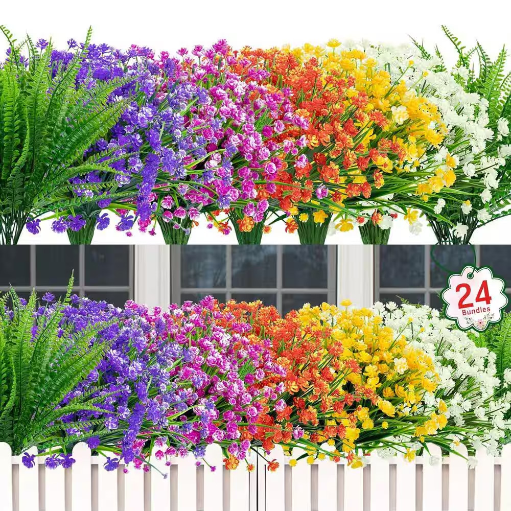 15.8 In. Faux Boston Fern Artificial Greenery, 24 Bundles Artificial Flowers for