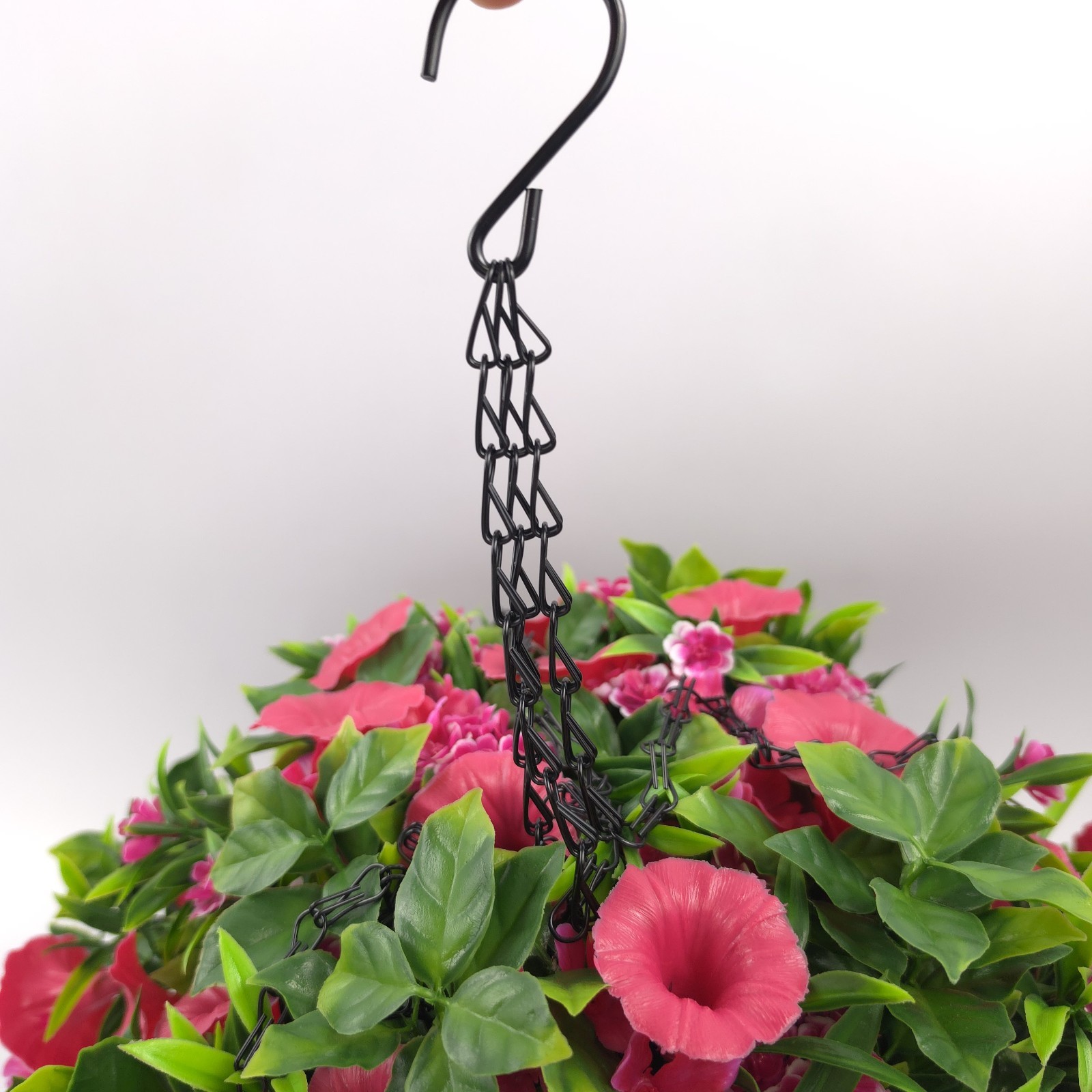Wicker Park 18″ Cascading Pink Petunia and Wildflower Hanging Basket