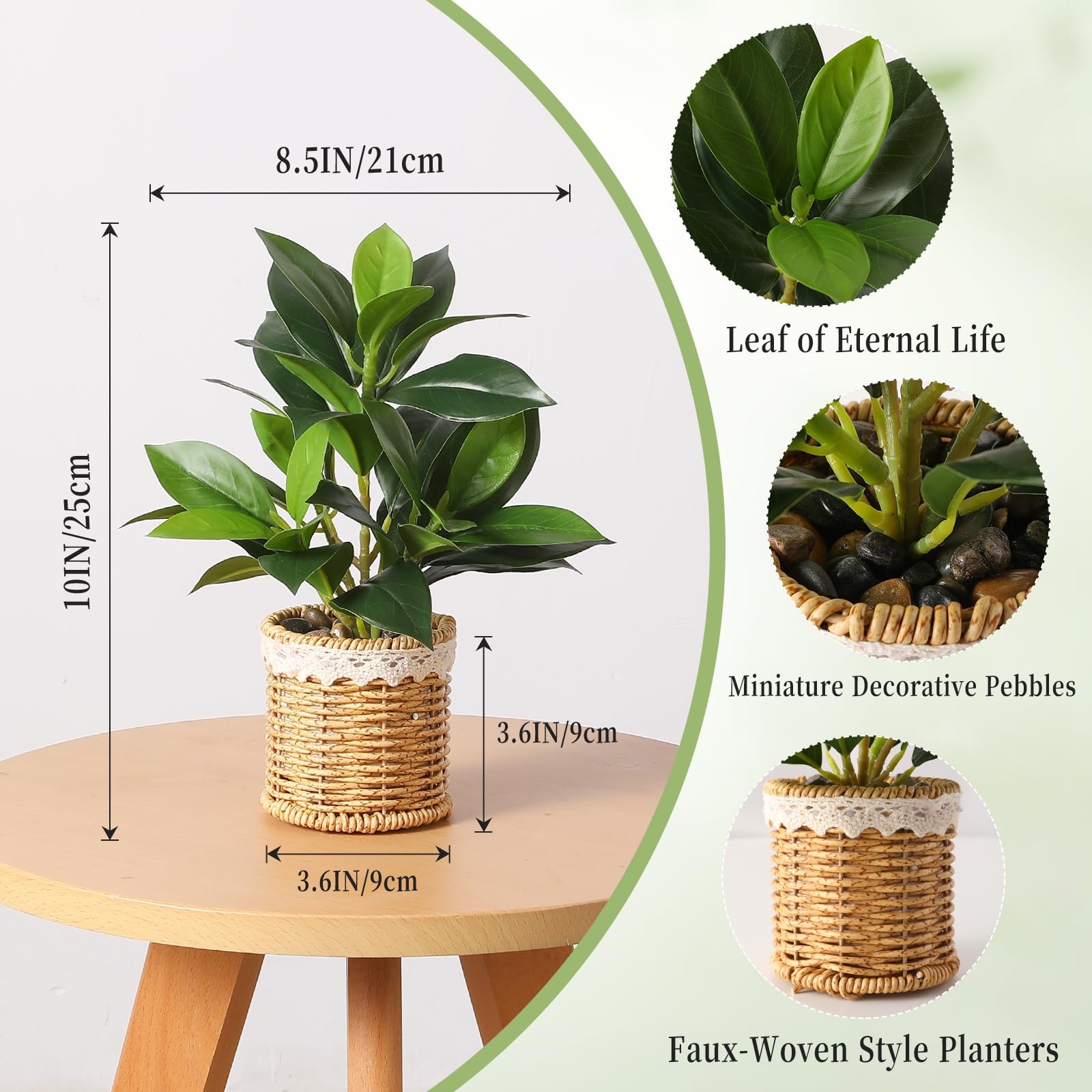 2 Pack Fake Plants Artificial Potted Plants with Weaved Pot for Shelf & Table…