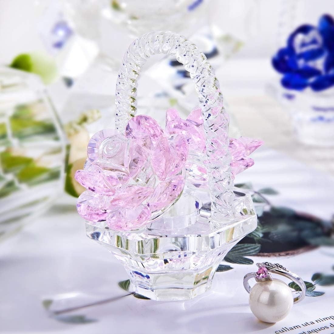 Elegant Art Deco Pink Crystal Rose – Perfect Gift for Mother’s Day & Valentine’s