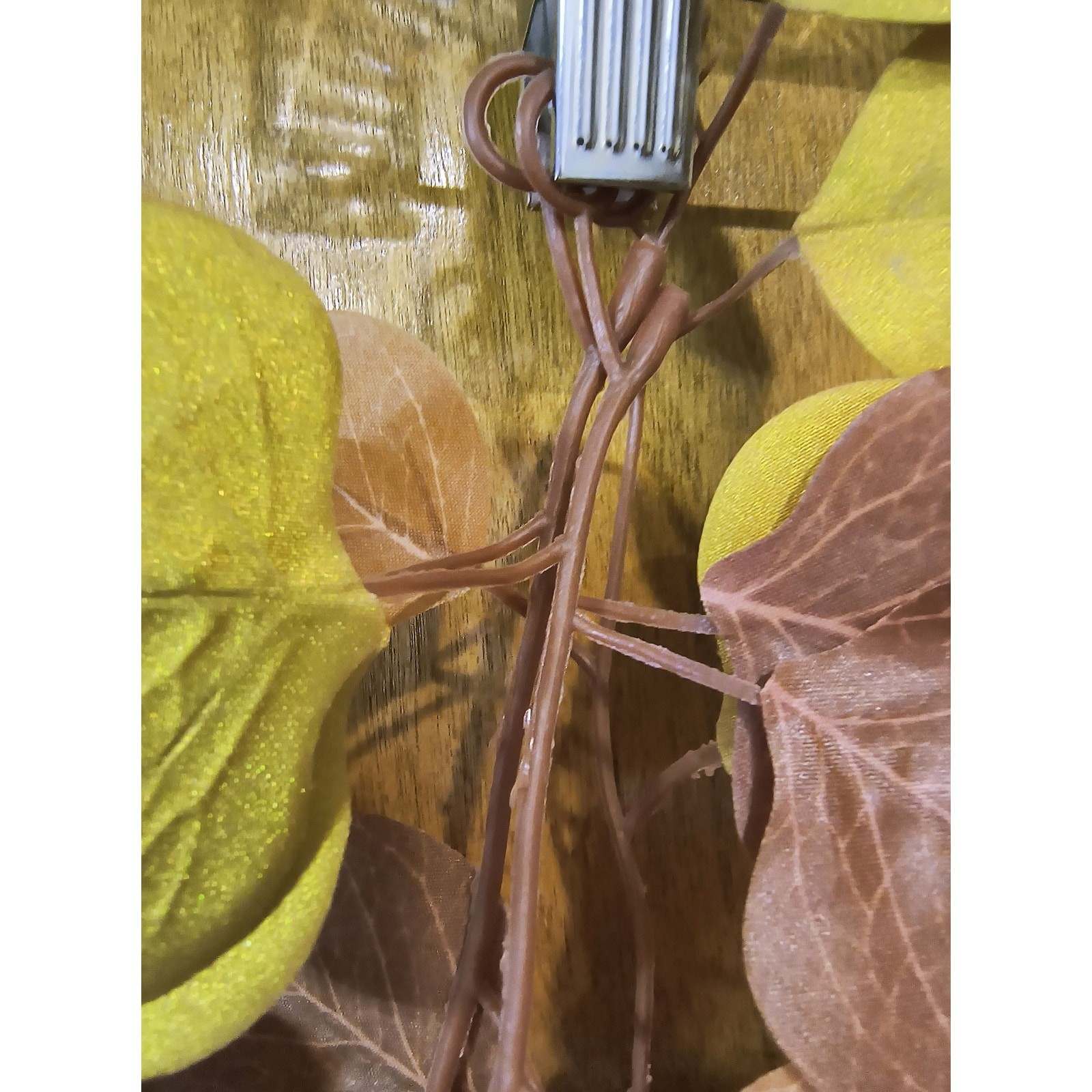 1015. Six Strands of Leaf Garlands Rose Gold Mustard
