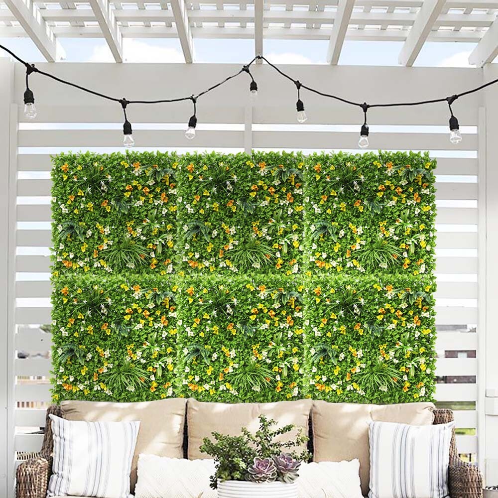 40″ Artificial Faux 3D Mix Leaves Wall Panel Fence Screen Home Outdoor Decor #06