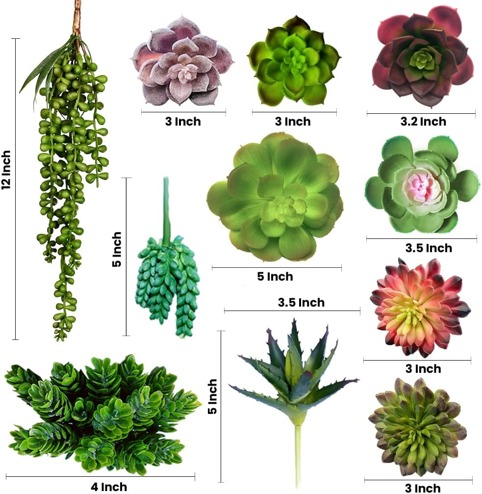 Artificial Succulents Plants Unpotted -14 Pack– Large Fake Succulent Plant Indoo