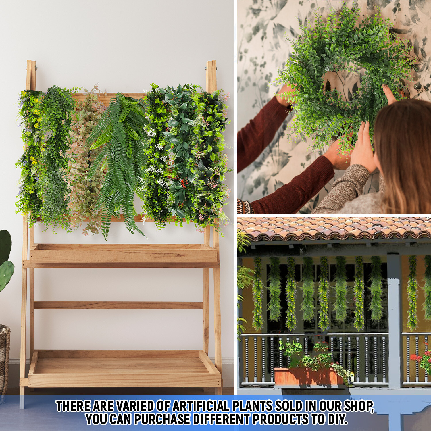 Artificial Hanging Plants Fake Ivy Vine Flowers Garland for Home Christmas Decor