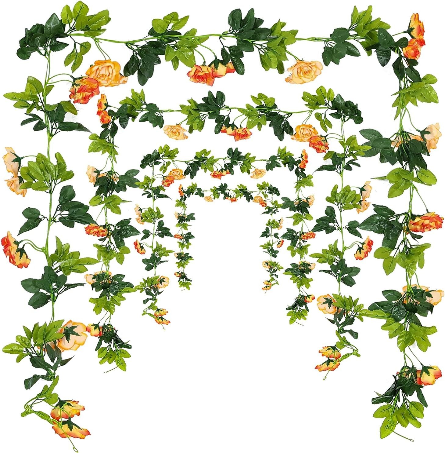 Versatile 2 Pack Hanging Rose Garland – Perfect for Weddings & Home Settings