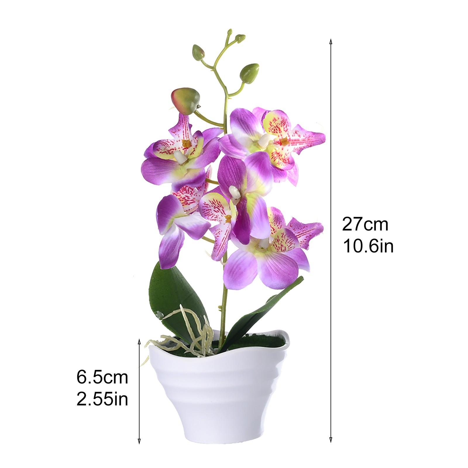 Artificial Butterfly Orchid Flower Plants In Pot Fake Home Wedding Party Decor