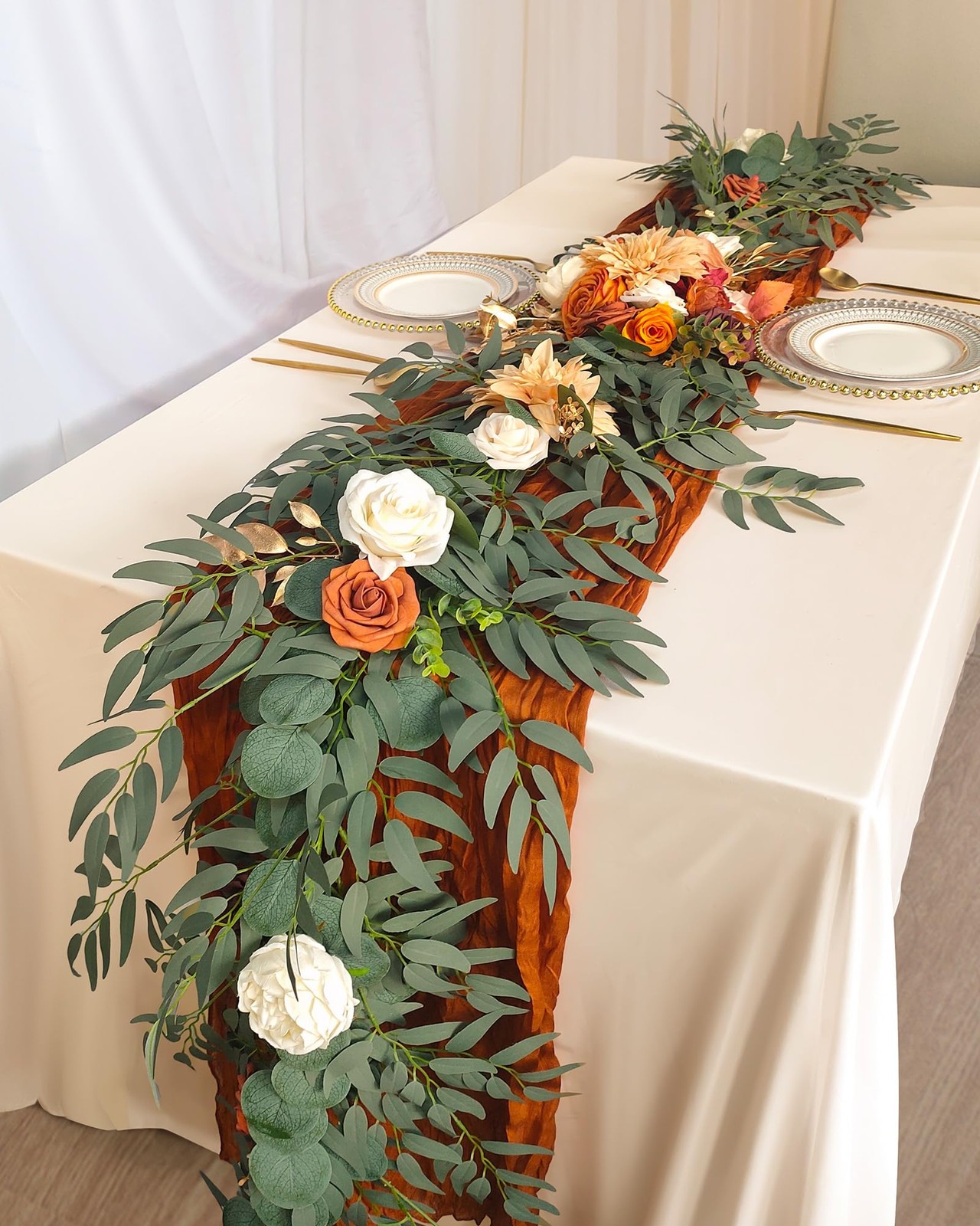 12ft Terracotta Wedding Arch Garland Burnt Orange Artificial Garland Extra Long