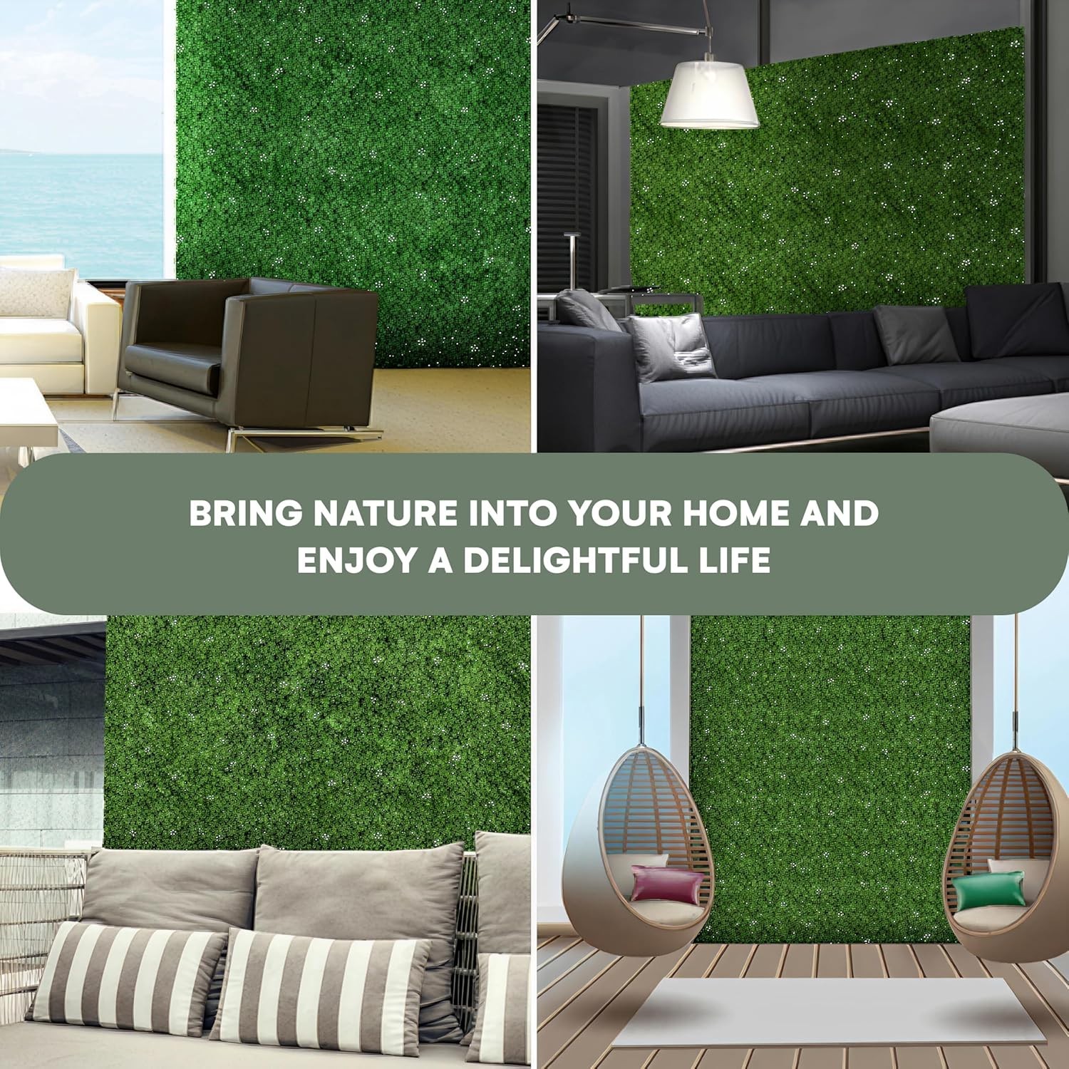 20×20 in Artificial Grass Decor Boxwood 6 pieces UV protected