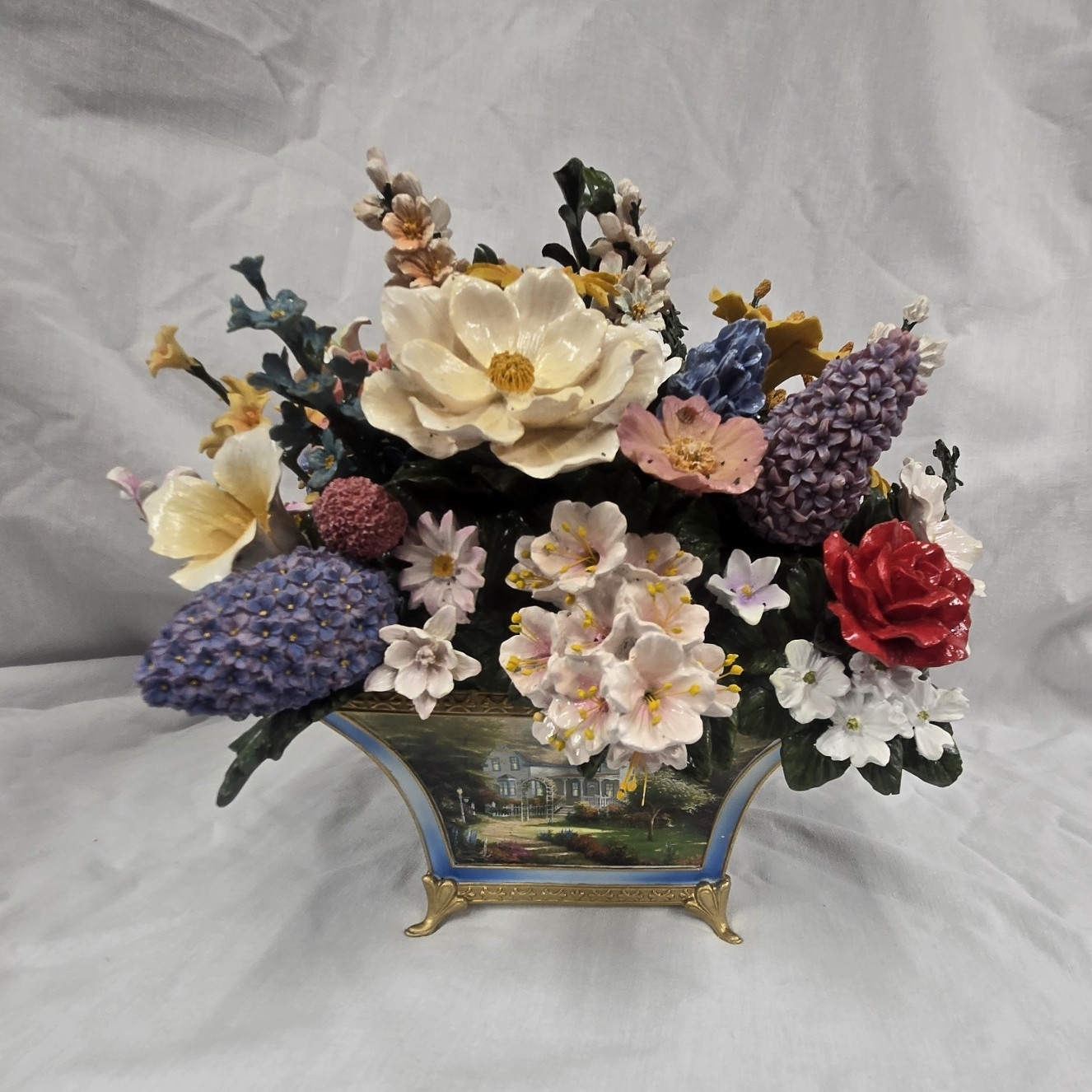 Thomas Kinkade All American Bouquet 50 States Flower Bradford Exchange Porcelain