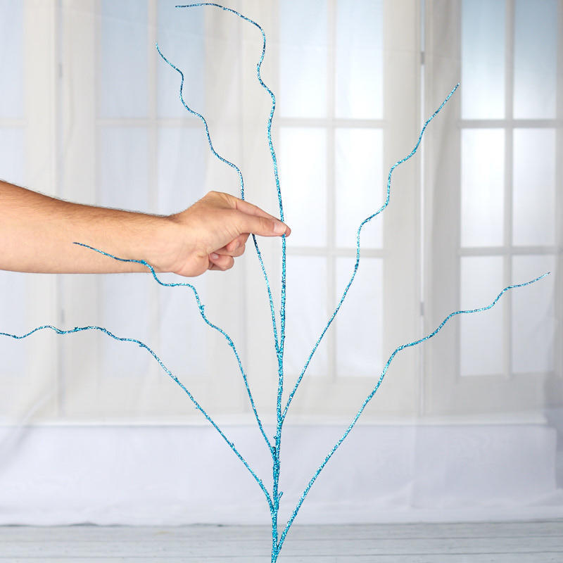 Factory Direct Craft Blue Glittered Artificial Twig Sprays | 3 Sprays