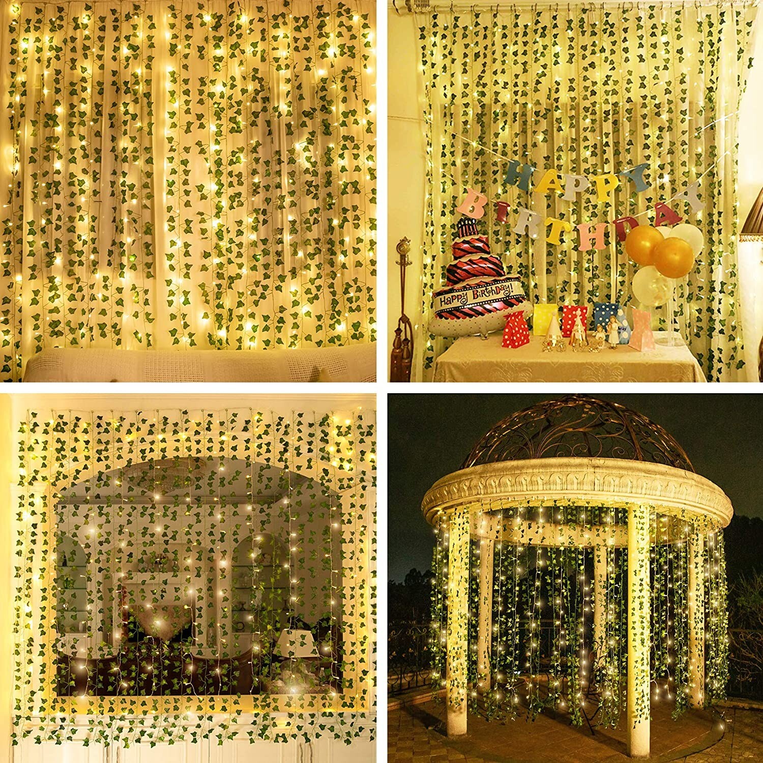 Durable Ivy Garland – 84Ft 12 Pack – Home Garden Office Wedding Wall Decor