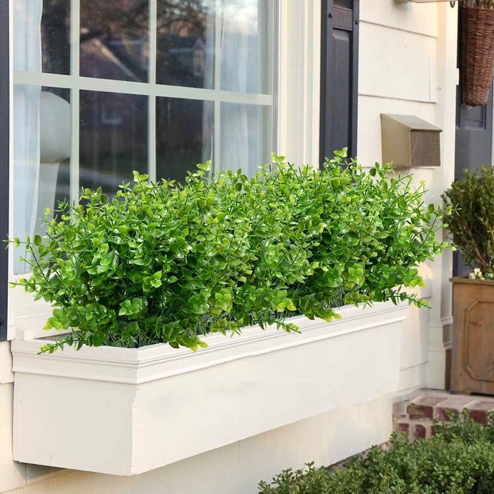 Realistic 8 Bundles Artificial Boxwood for Charming Indoor & Outdoor Displays