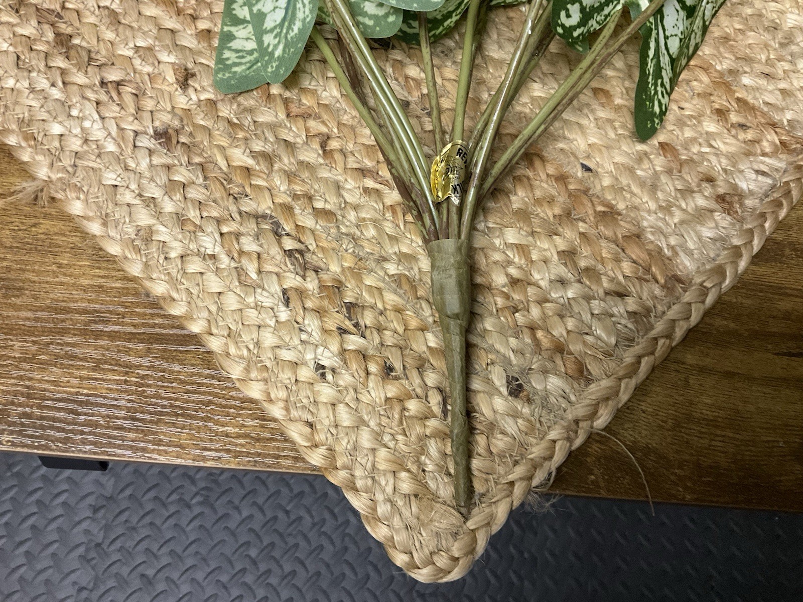Caladium Bush 16” Faux W/14 6” Leaves 5 Pk Bundle~Green & White Molted Elephant