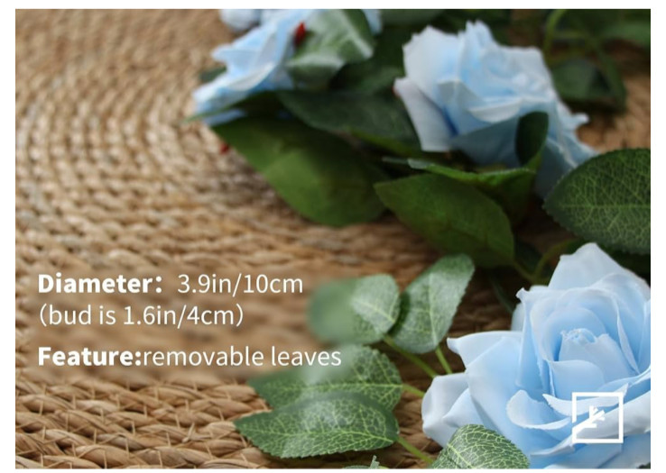 Artificial Blue Floral Rose & Vine Garland Floral Decor Party – ONE 6′ PIECE