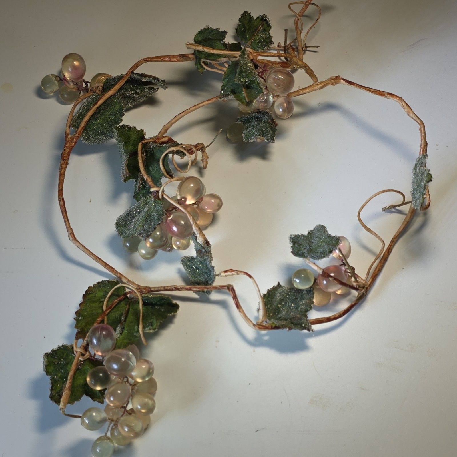 MCM Lucite Artificial Grape Vine 28″ With Paperwrapped Wire Vine