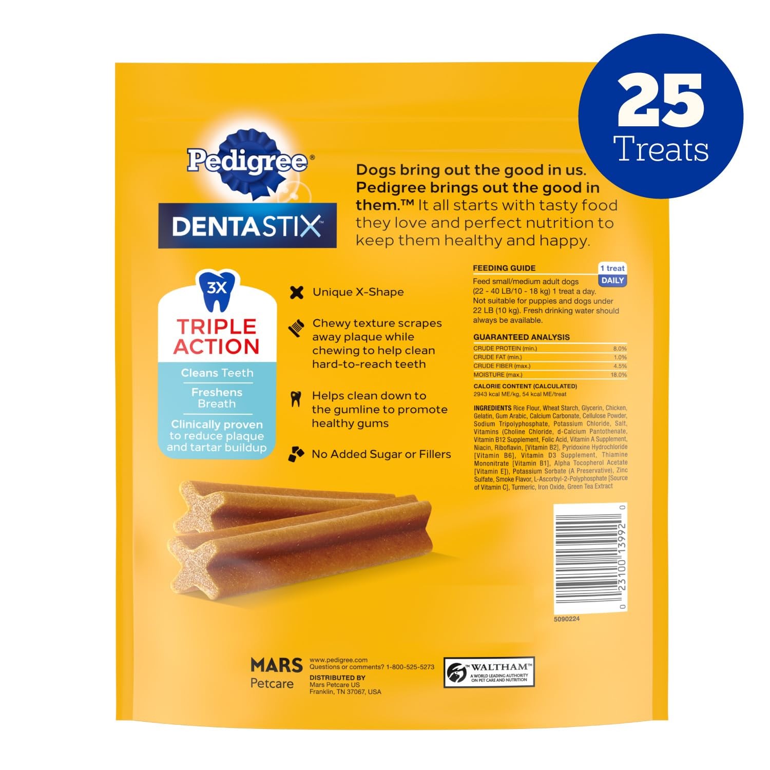 Dentastix Small & Medium Breed Dog 25 Count (Pack of 1), Brown