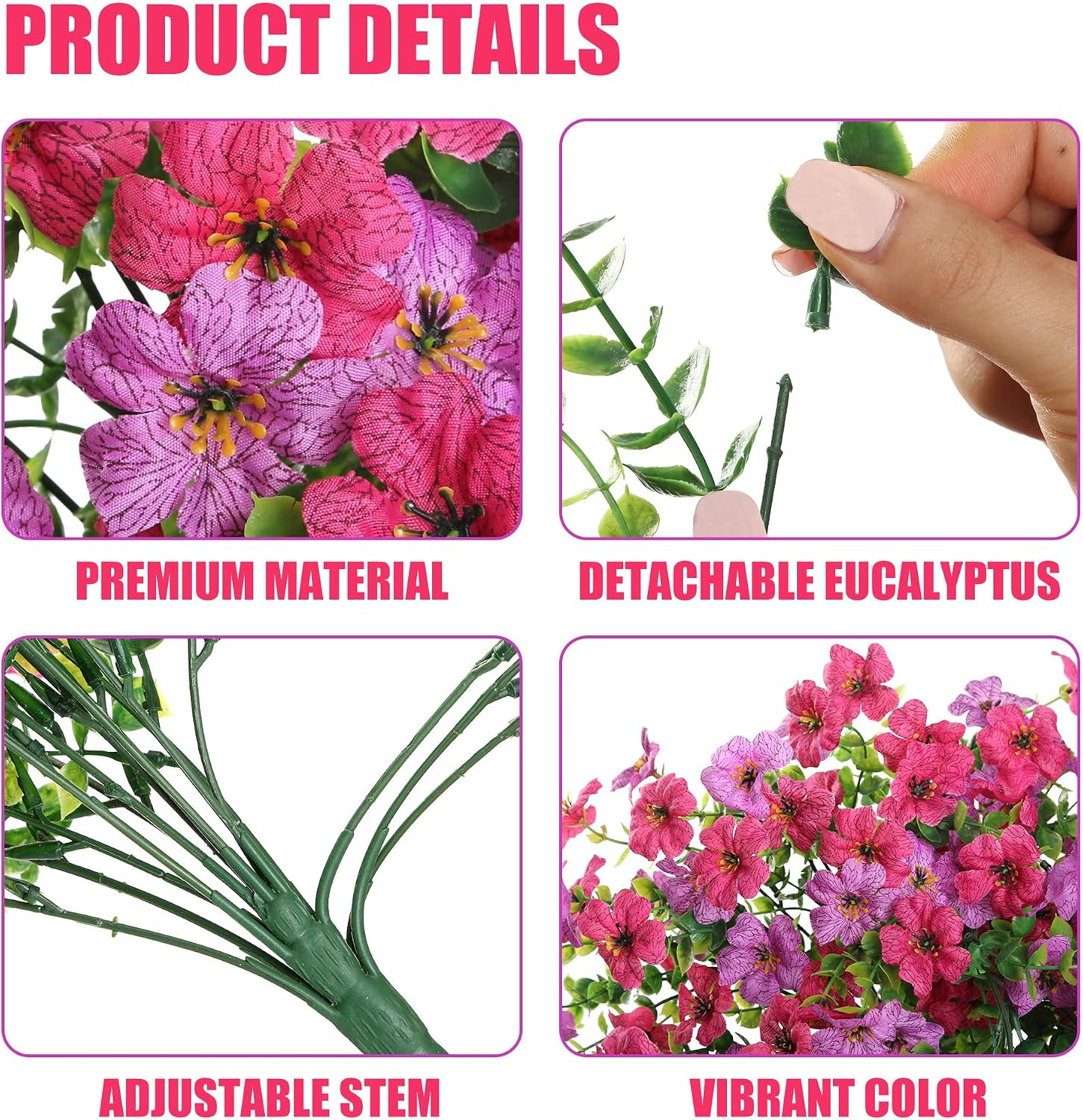 Artificial Fake Hanging Flowers Plants for Outdoor outside Spring Summer