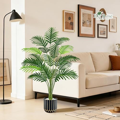 44″ Fake Palm Tree Artificial Tree Faux Plant for Indoor and 44in-Fake Palm