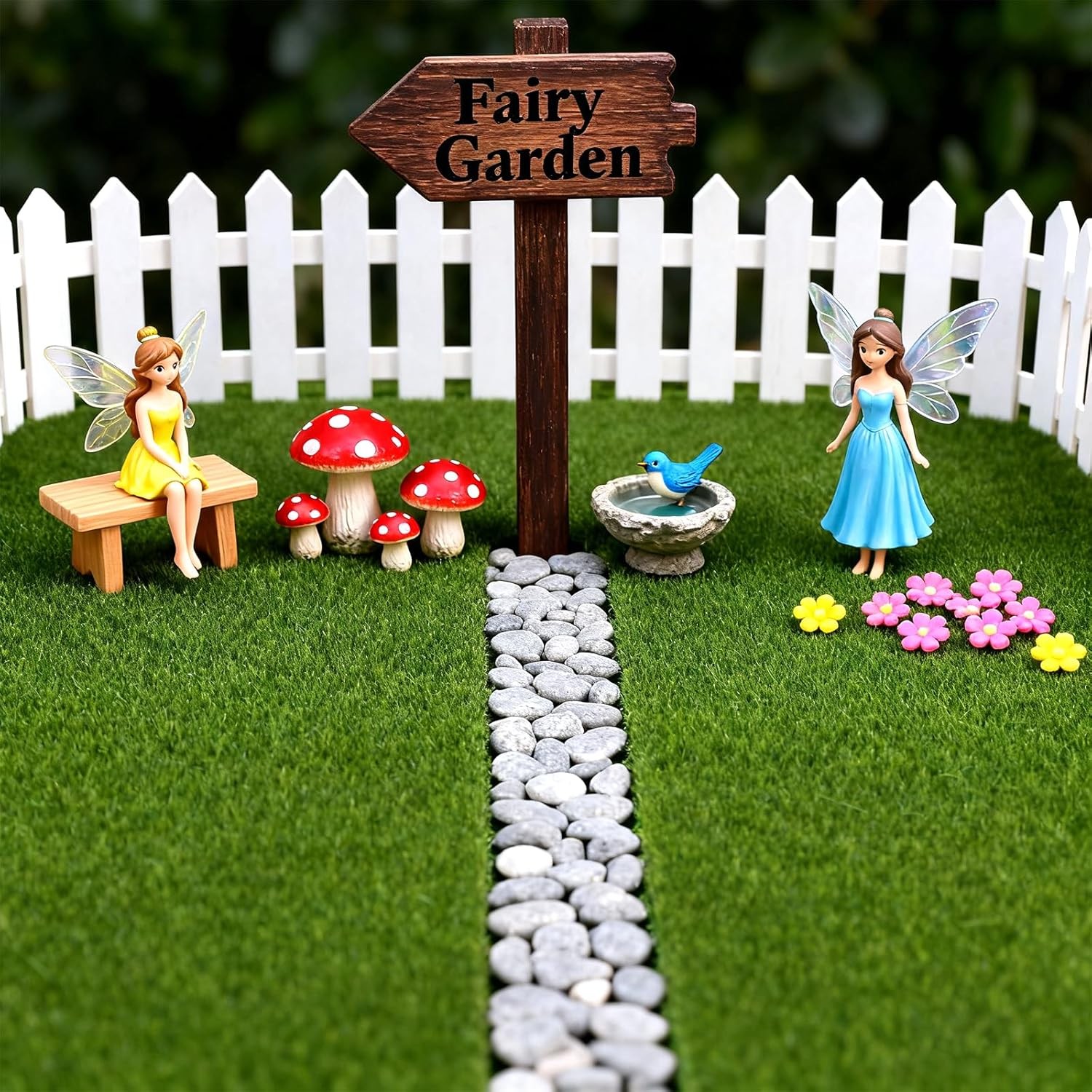 4Pcs 6×6 Inch Fake Grass Decor Crafts Premium Realistic Miniature Artificial